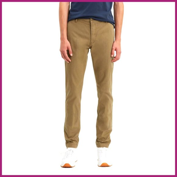 Cotton Stretch Chino Pants with Tapered Leg